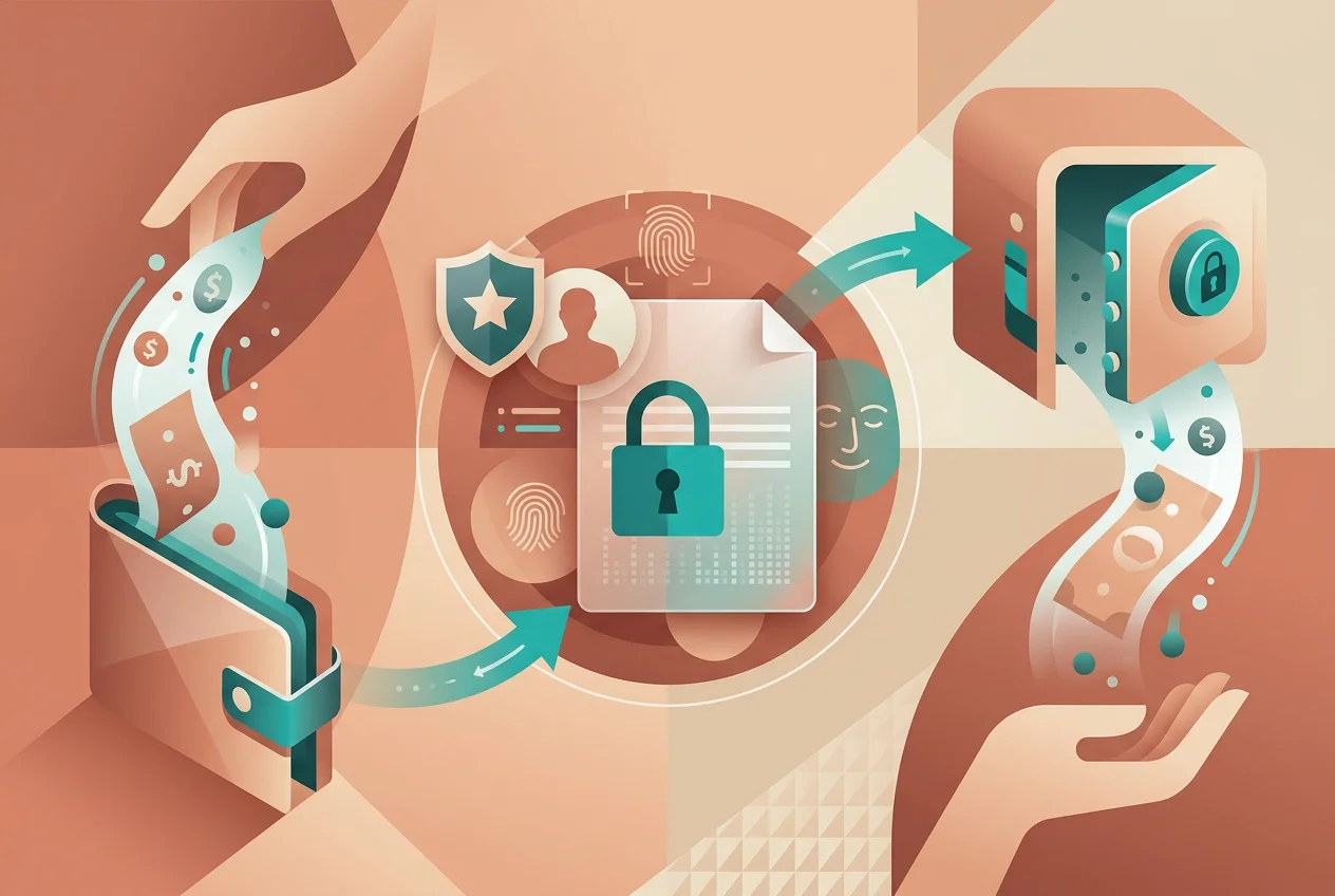 Ilustración de pagos, retiradas y protección de datos personales en juego online